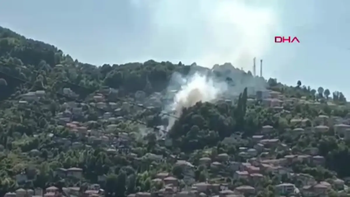 Zonguldak\'ta Belediye Aracında Çıkan Yangın Ormana Sıçradı