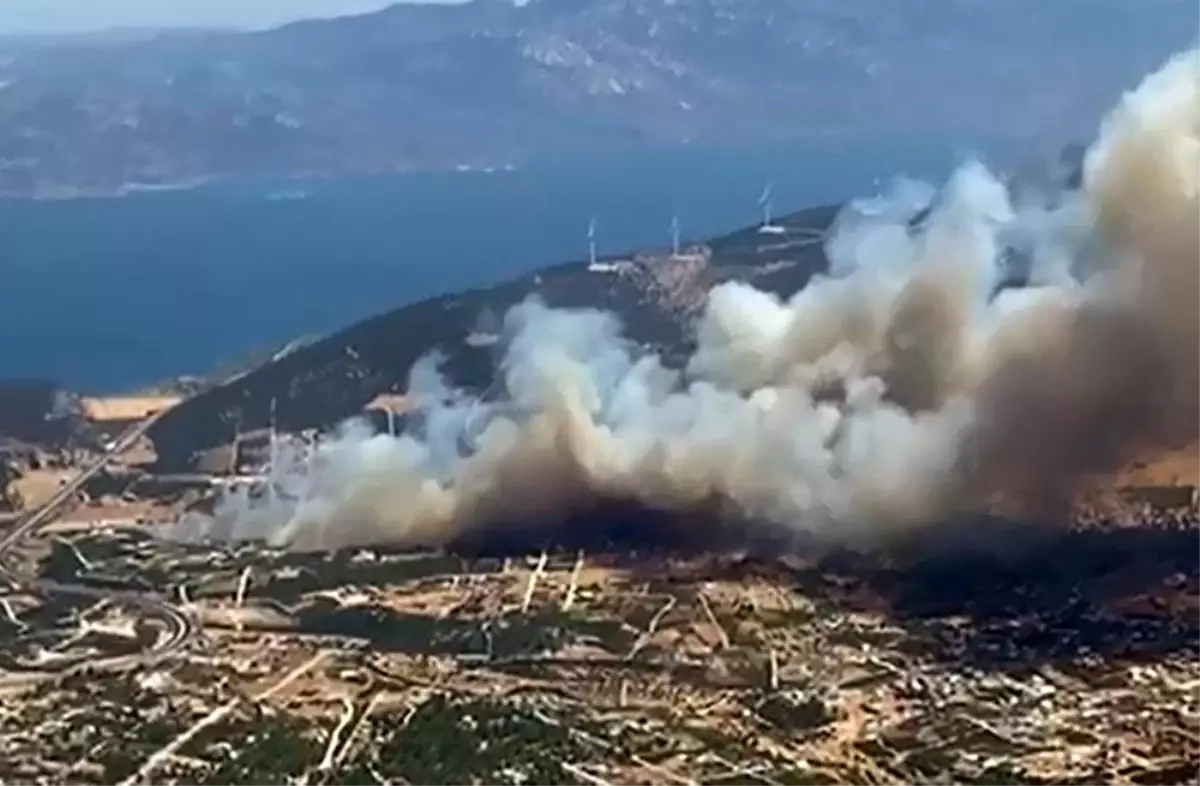 Aydın Didim\'de Makilik Alanda Çıkan Yangına Havadan ve Karadan Müdahale