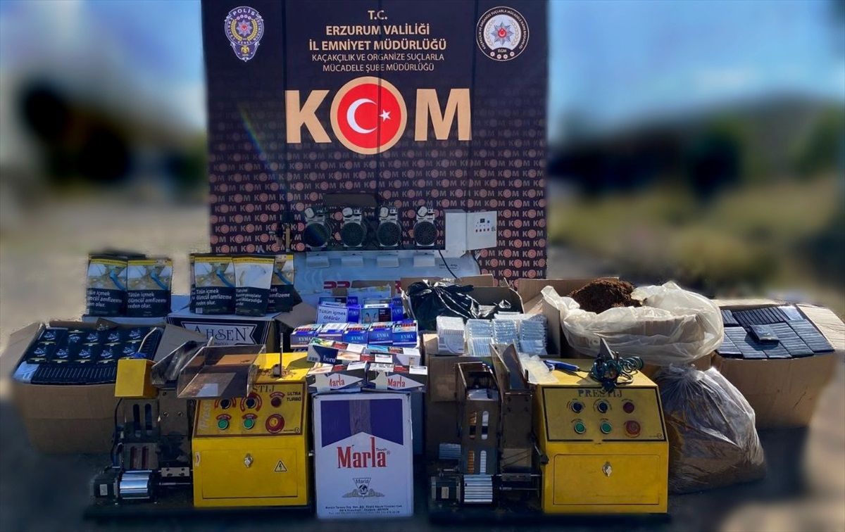 Erzurum\'da tütün, makaron ve sigara kaçakçılığı operasyonunda 2 şüpheli tutuklandı