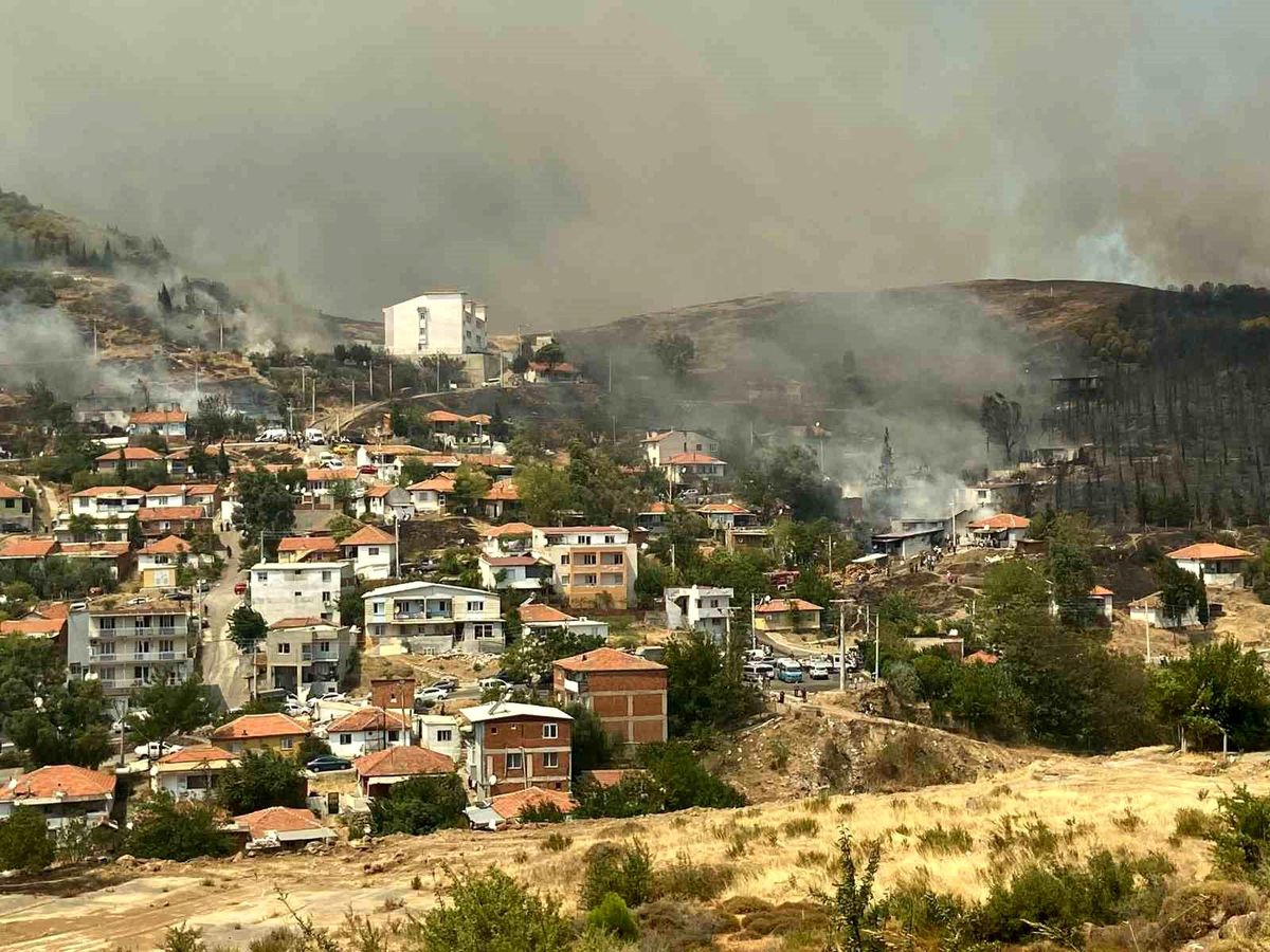 İzmir\'de Yamanlar\'da çıkan orman yangını evlere sıçradı