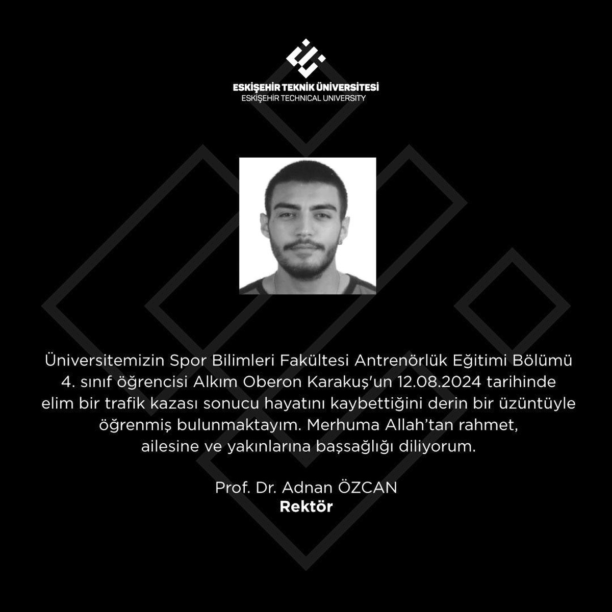 ETÜ Öğrencisi Alkım Oberon Karakuş\'un Trafik Kazasında Hayatını Kaybetmesi
