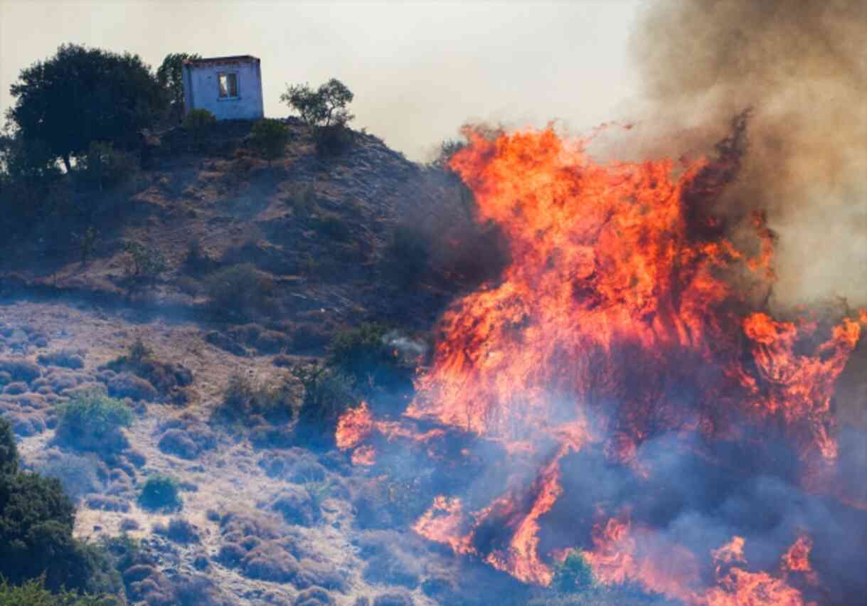 Yamanlar Dağı yangını yerleşim yerlerine yaklaştı! Koca şehir duman altında