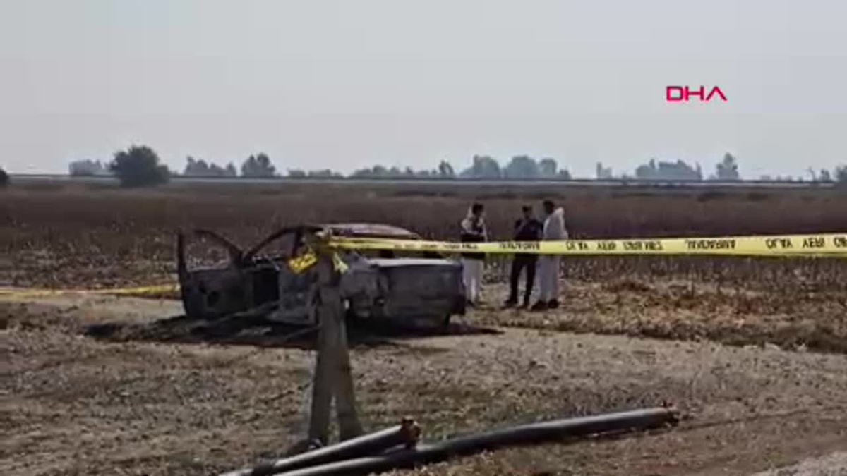 Kozan\'da Yanan Otomobilde Ceset Bulundu