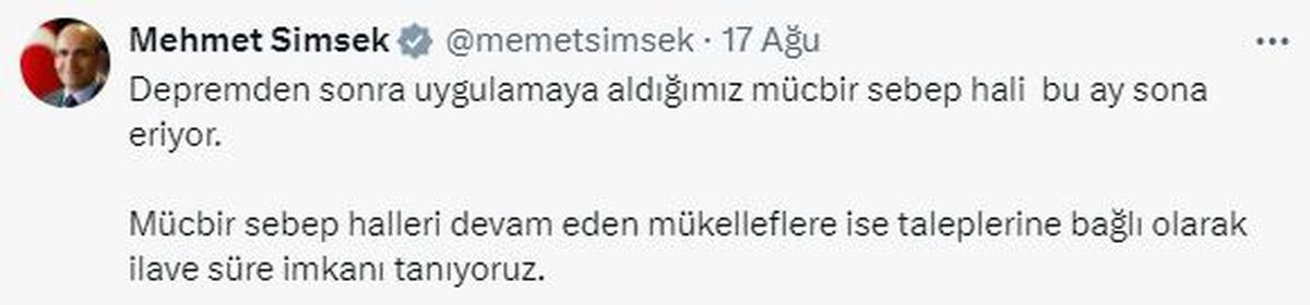 Deprem Sonrası Mücbir Sebep Hali Bu Ay Sona Eriyor