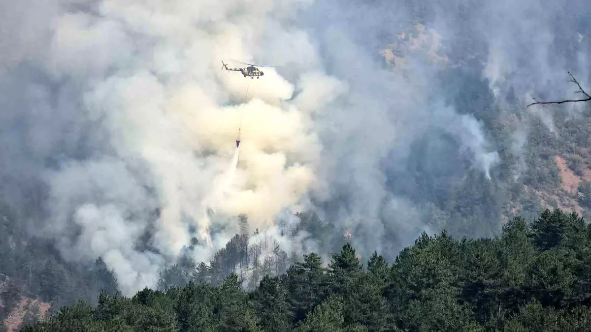 Karabük\'ün Ovacık ilçesinde orman yangınında rüzgar etkisi artıyor