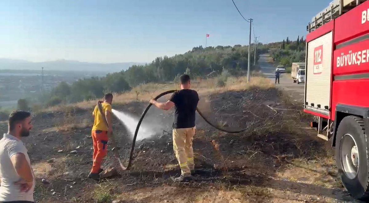 İznik\'te çıkan yangın ormanlık alana sıçramadan söndürüldü