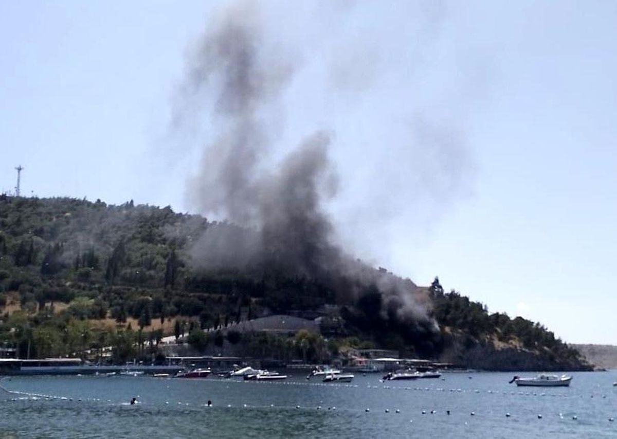 Erdek\'te deniz kenarındaki işletmede yangın çıktı