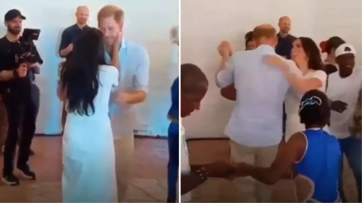 Meghan Markle ve Prens Harry, Kolombiya\'da salsa dansı yaptıkları sırada tutkulu bir şekilde öpüştü