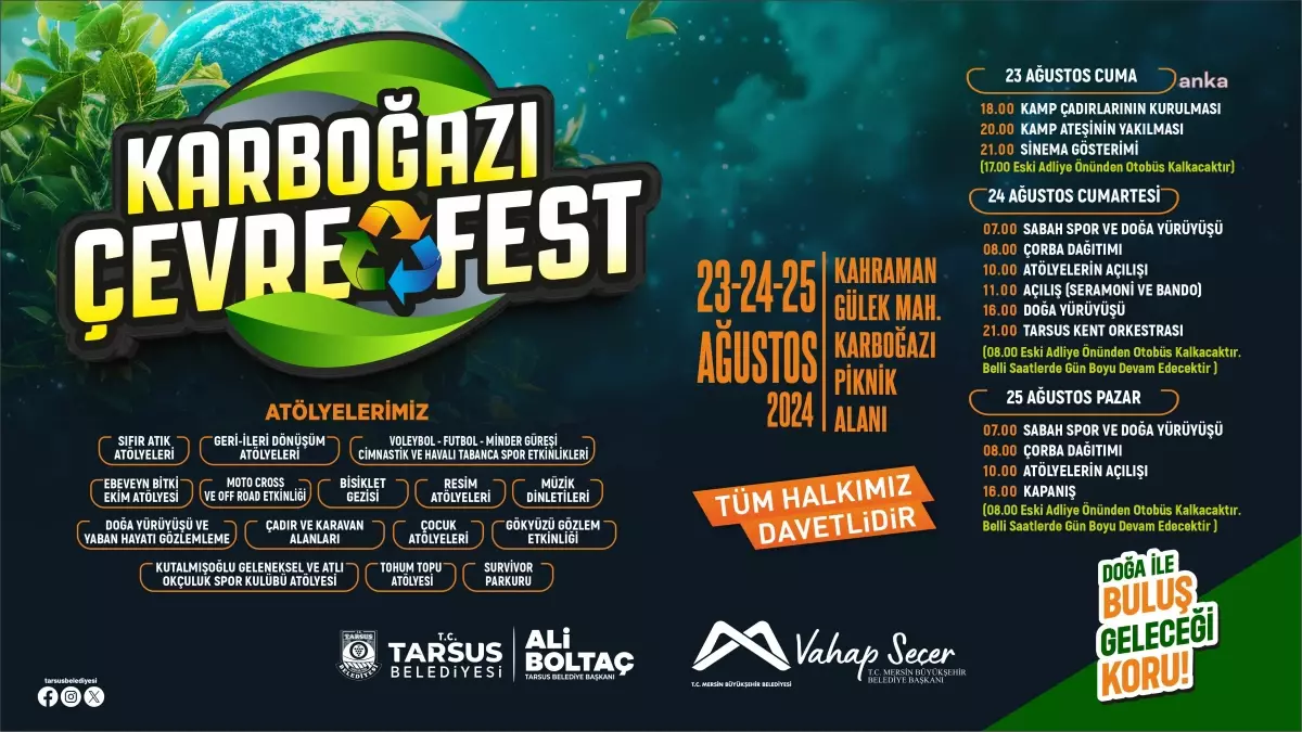 Tarsus\'ta Doğa ile Buluş, Geleceği Koru Festivali Düzenlenecek