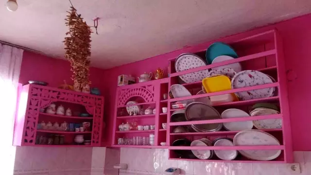 Sakine teyzenin evi görenleri şaşkına çeviriyor! Pembeden başka renk görmek imkansız