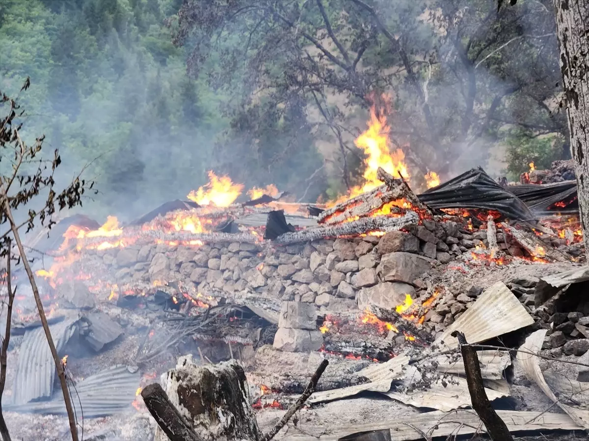 Artvin Şavşat\'ta çıkan yangında 3 ev, 3 ahır ve 3 samanlık zarar gördü