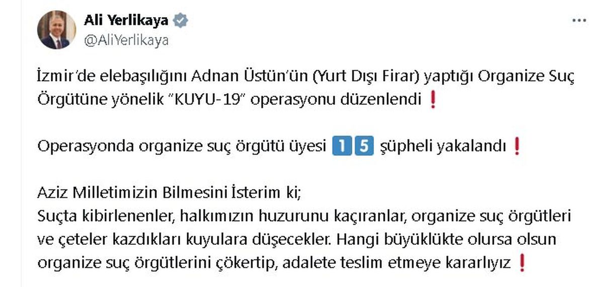 İzmir\'de organize suç örgütüne operasyon: 15 şüpheli yakalandı