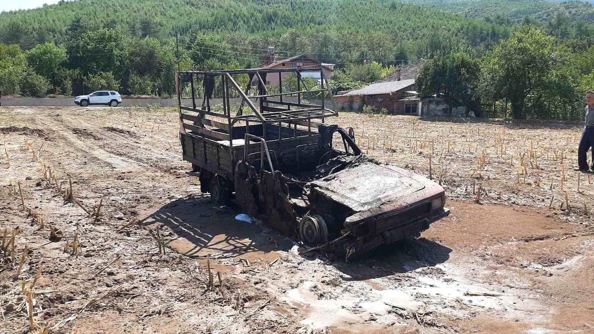Safranbolu\'da Kamyonet Alevlere Teslim Oldu