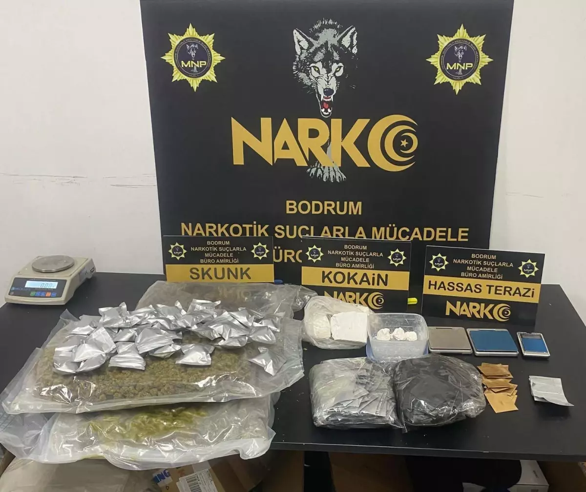 Bodrum\'da Uyuşturucu Operasyonu: 2,5 Kilo Skunk ve 658 Gram Kokain Ele Geçirildi