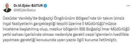 Boğaz'da bu inşaata kim izin verdi? Birileri Vaniköy sırtlarında ormanı talan ediyor