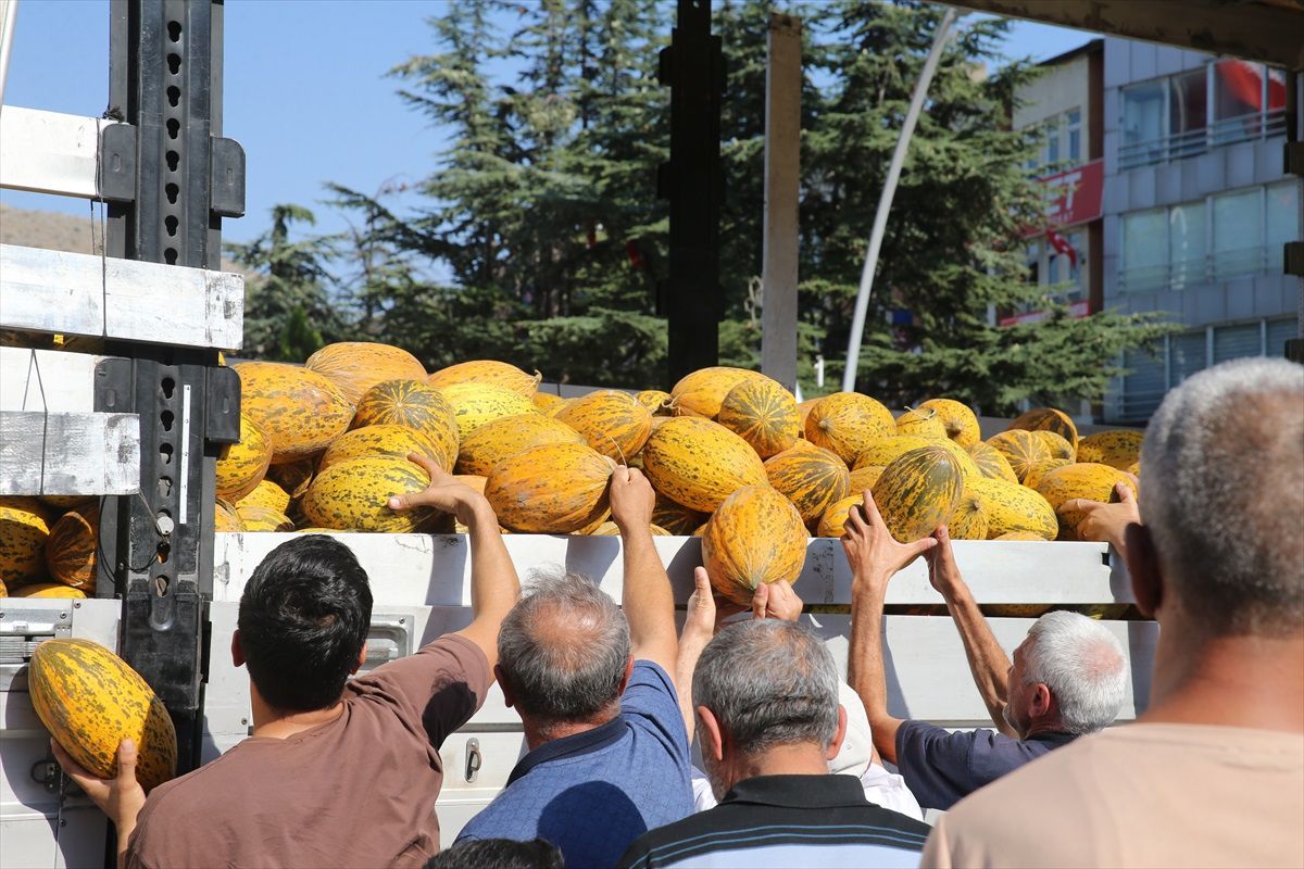 Tokat\'ta Hayırsever Vatandaş 25 Ton Kavunu Ücretsiz Dağıttı