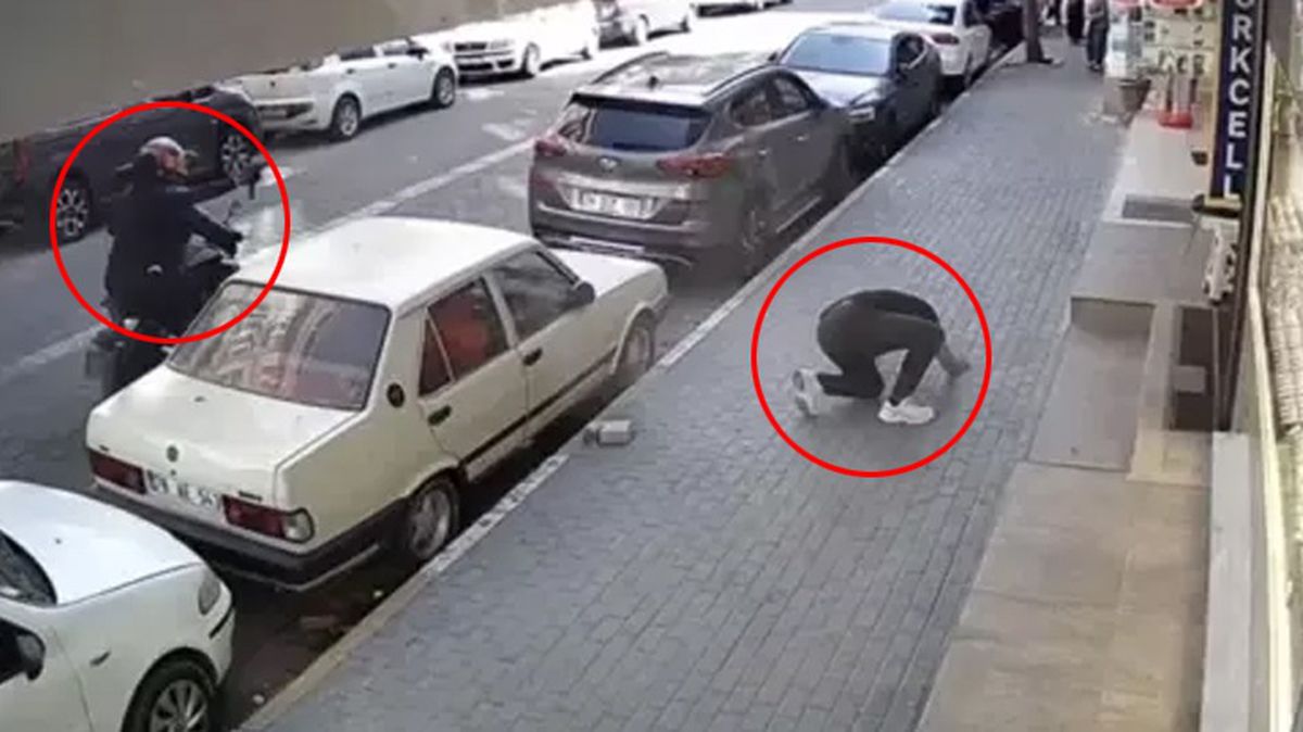 Görüntüler İstanbul\'dan! Dükkanlara yapılan saldırıdan son anda kurtuldu