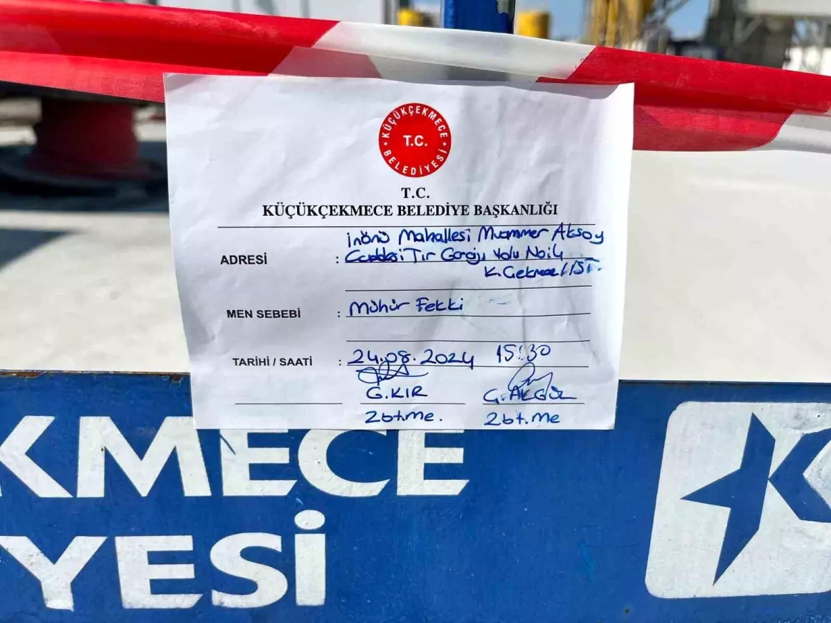 İzinsiz faaliyet gösteren beton santrali mühürlendi