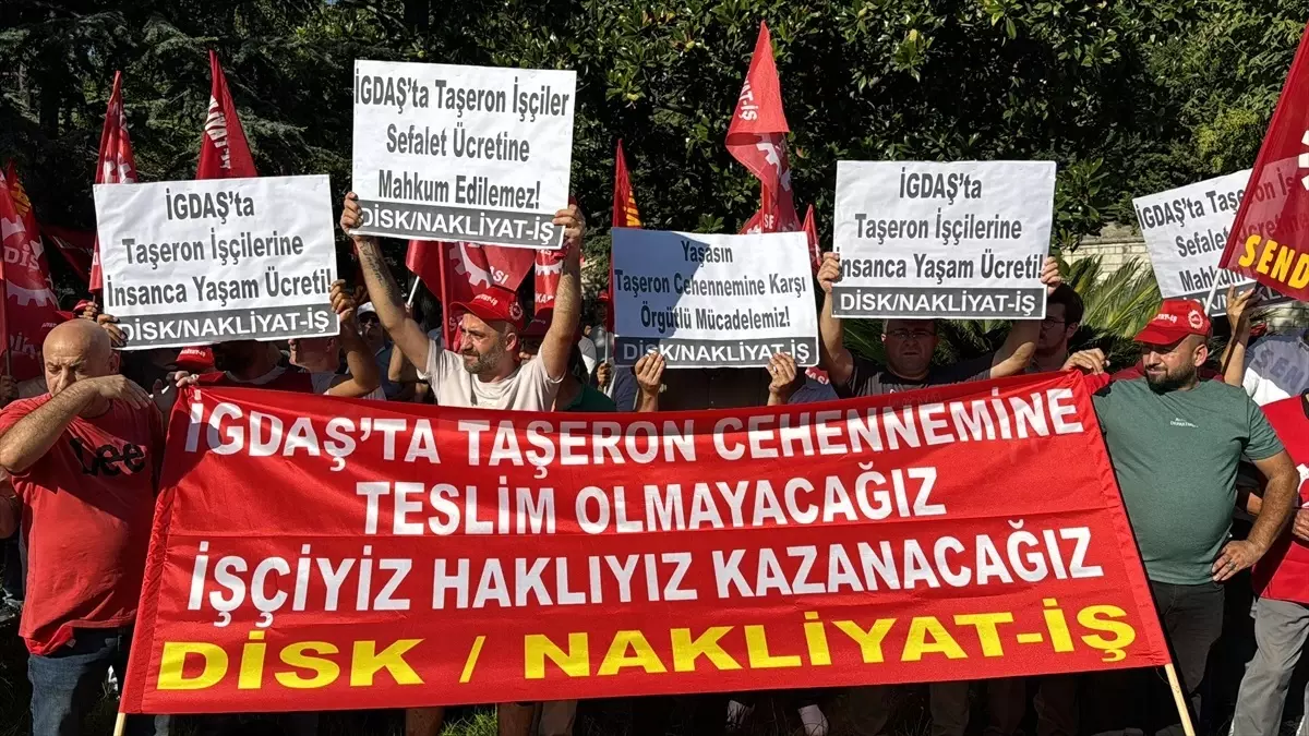 İGDAŞ\'ta taşeron işçileri zam ve kadro talepleriyle eylem yaptı