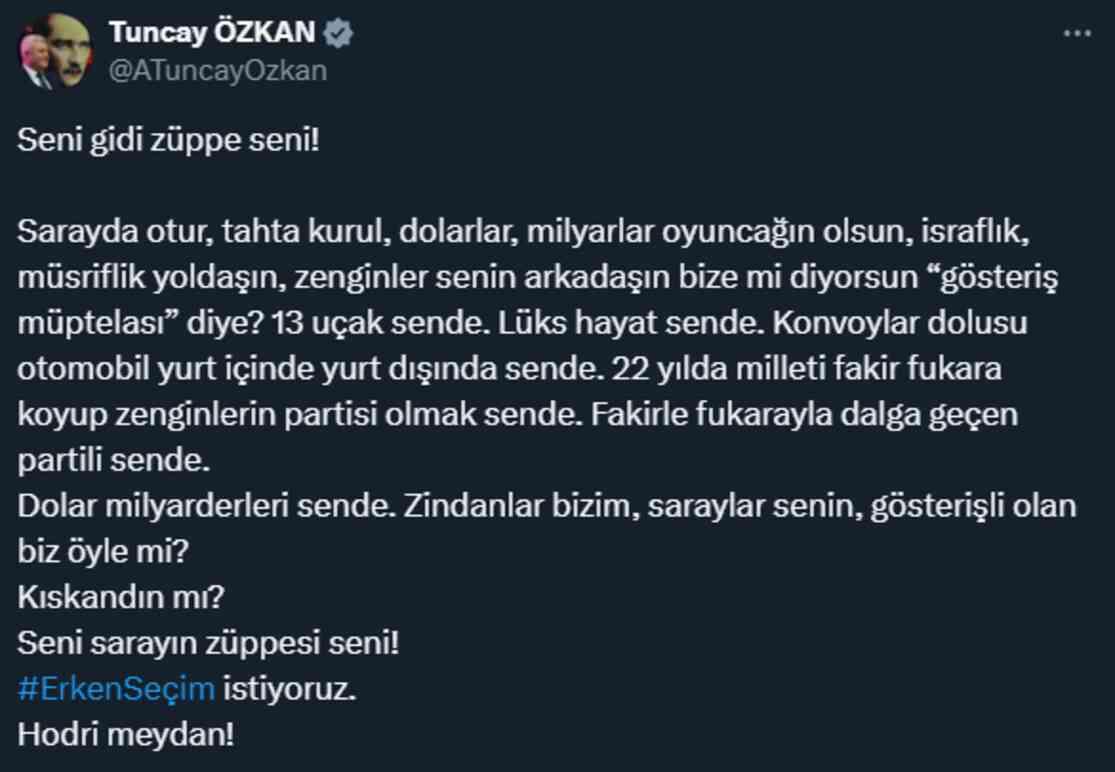 Cumhurbaşkanı Erdoğan'dan CHP'li Tuncay Özkan'a tazminat davası