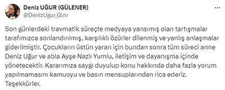 'Nilüfer oğlumu kaçırdı' diyerek ortalığı karıştıran Deniz Uğur geri adım attı