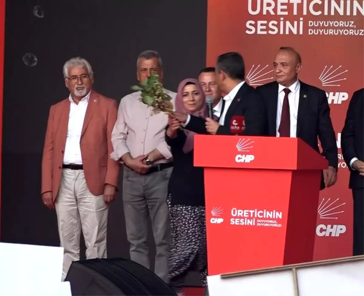 CHP Genel Başkanı Özgür Özel\'in Gaziantep mitinginde çiftçi kılığında çıkan kadının belediye başkanının eşi olduğu ortaya çıktı