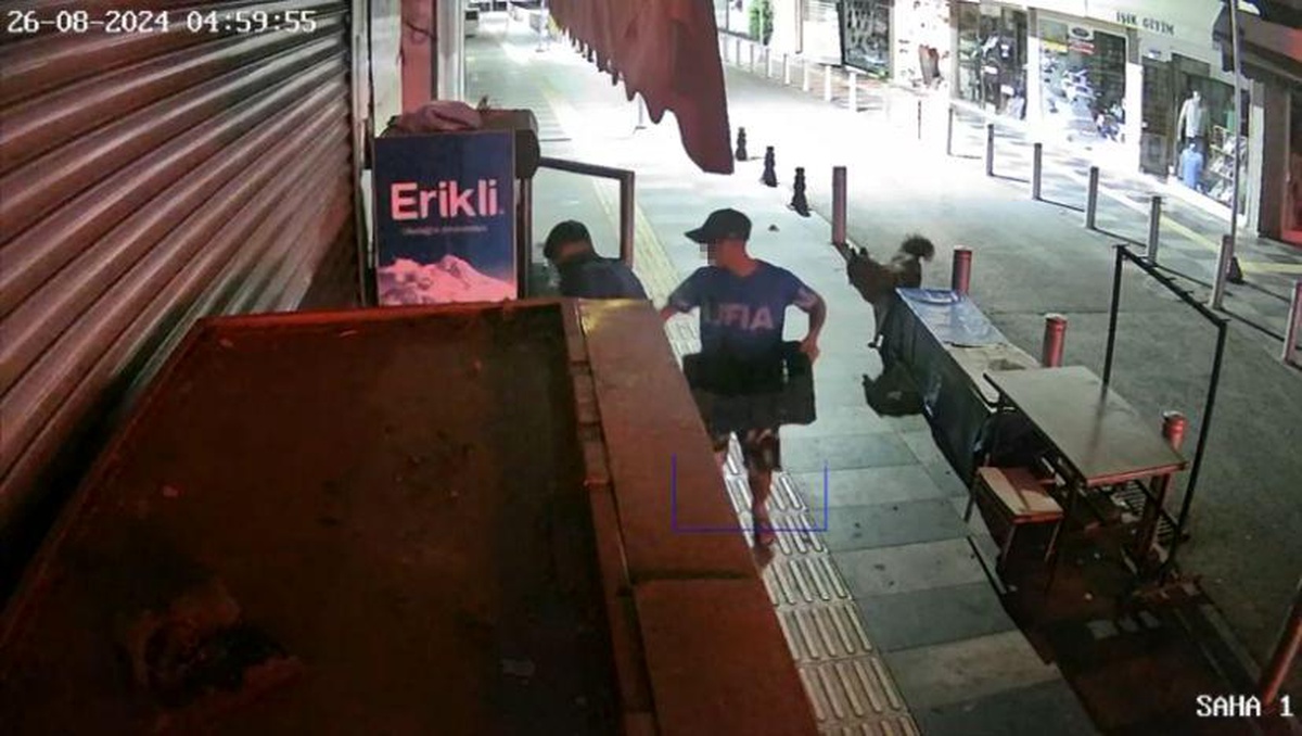 Mersin\'de Market Hırsızlığı Güvenlik Kamerasına Yansıdı