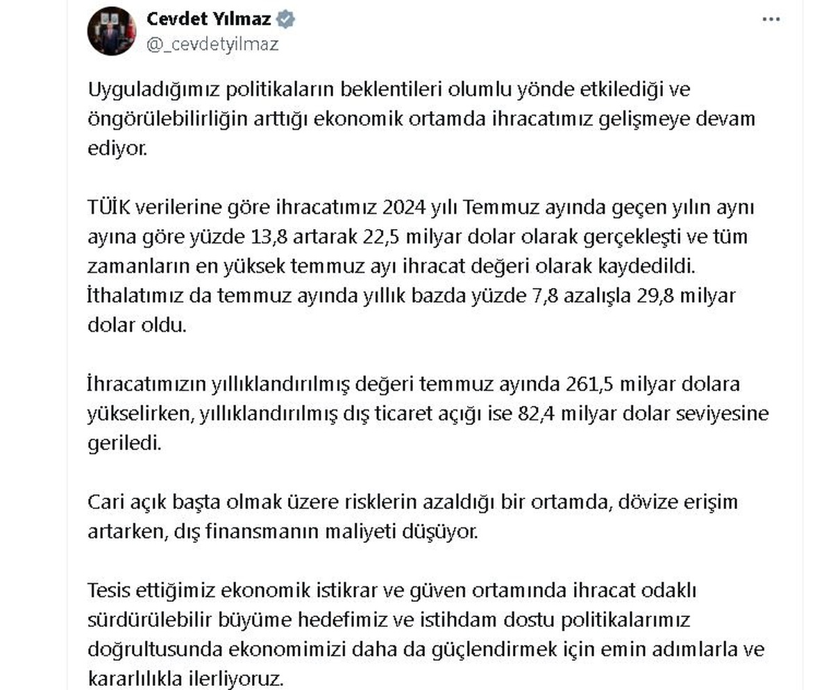 Temmuz Ayında İhracat Rekoru Kırıldı