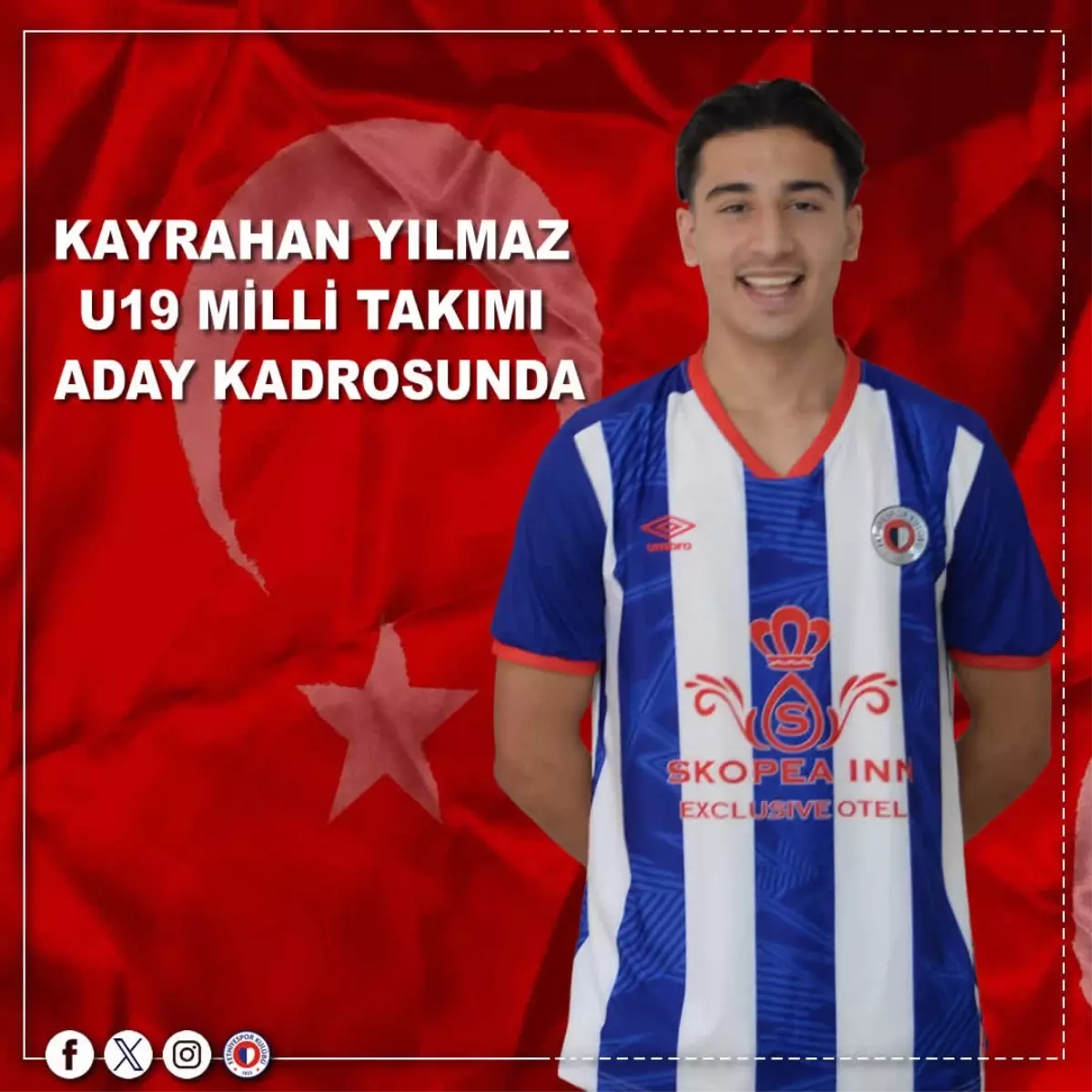 Fethiyespor\'un yeni transferi Kayrahan Yılmaz, U19 Milli Takım\'a seçildi