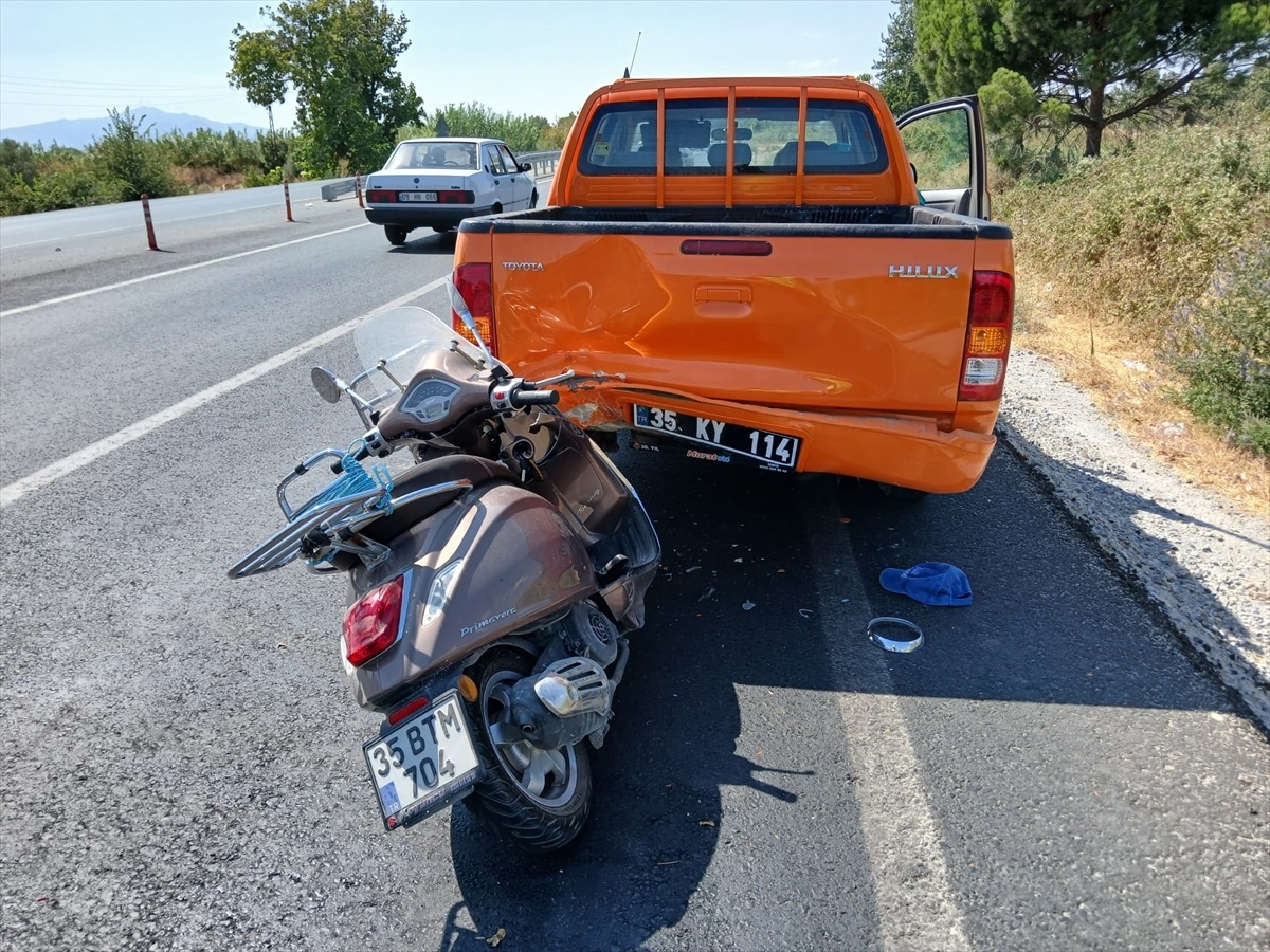 Aydın Germencik\'te kaza: Motosiklet sürücüsü ve yolcu yaralandı