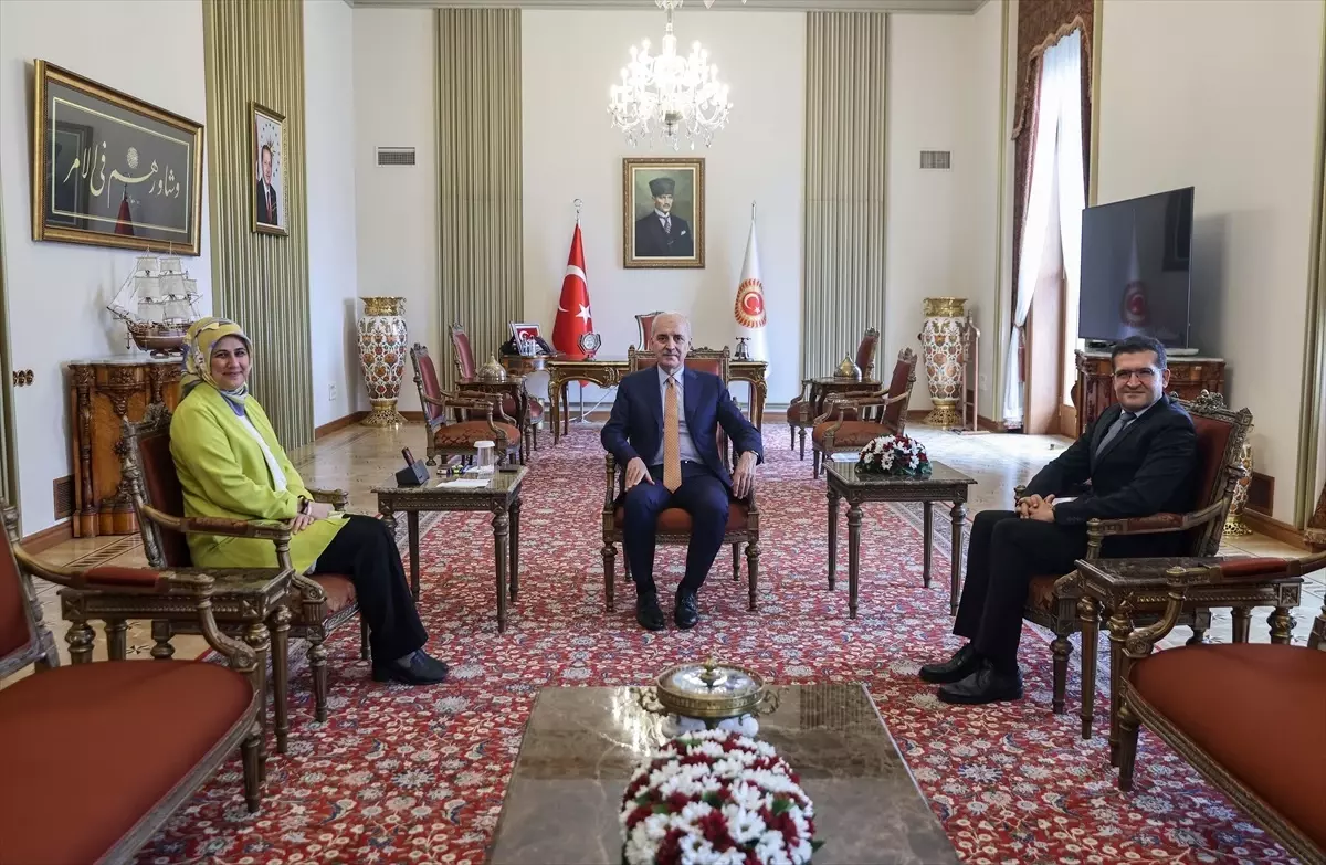 TBMM Başkanı Numan Kurtulmuş, Türk Kızılay Genel Başkanı Fatma Meriç Yılmaz\'ı kabul etti