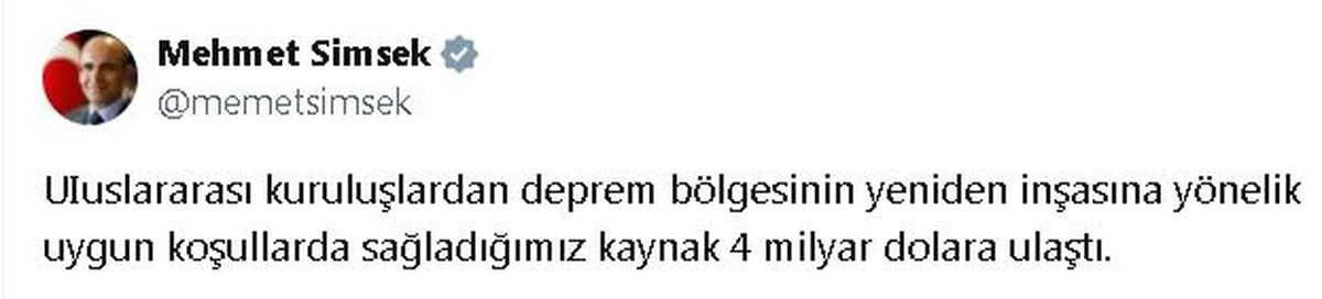Deprem Bölgesinin Yeniden İnşası İçin Sağlanan Kaynak 4 Milyar Dolara Ulaştı