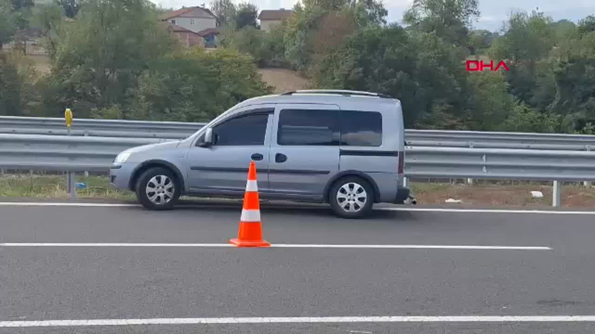 Kuzey Marmara Otoyolu\'nda TIR\'ın hafif ticari araca çarpması sonucu kadın yaralandı