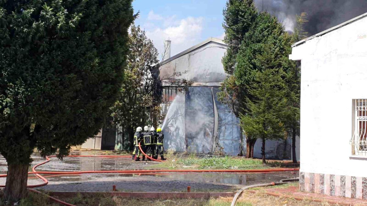 Kayseri OSB\'de Sünger Fabrikasında Yangın Çıktı