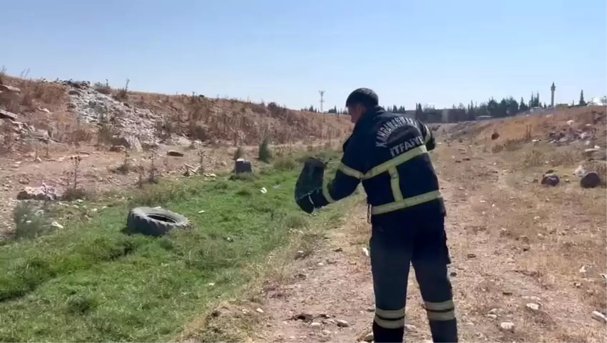 Kahramanmaraş\'ta İş Yerine Giren Yılan İtfaiye Ekipleri Tarafından Yakalandı