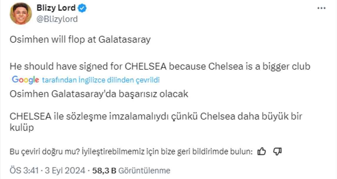 Resmi hesaptan olay olay gönderme! Osimhen transferi Galatasaray ve Chelsea'yi birbirine düşürdü