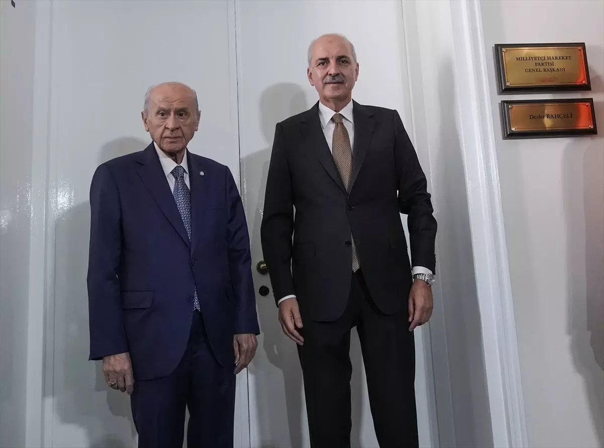 TBMM Başkanı Kurtulmuş, MHP Genel Başkanı Bahçeli ile Görüştü