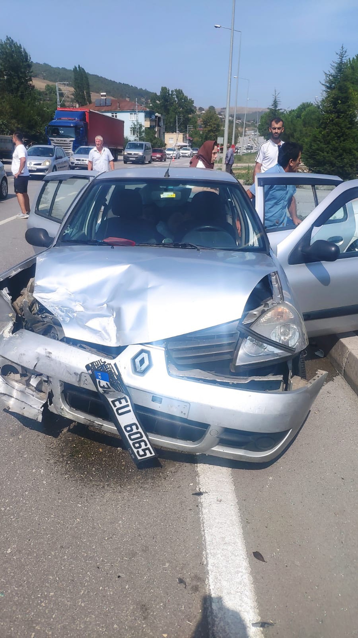 Samsun\'da İki Otomobilin Çarpıştığı Kazada 7 Kişi Yaralandı