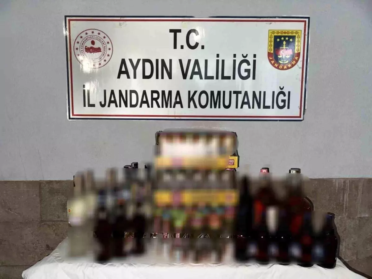 Aydın\'da Bandrolsüz İçki Operasyonu: 102 Şişe Kaçak İçki Ele Geçirildi