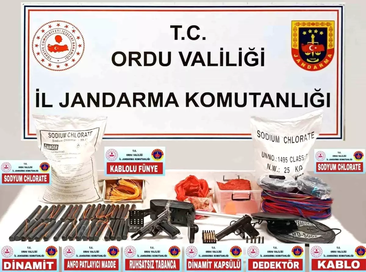 Ordu\'da Jandarma Operasyonunda Çok Sayıda Patlayıcı Ele Geçirildi