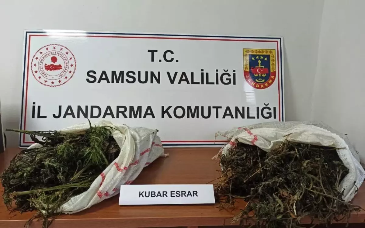 Samsun\'da Jandarmadan Uyuşturucu Operasyonu: 6 Kilo 930 Gram Kubar Esrar Ele Geçirildi