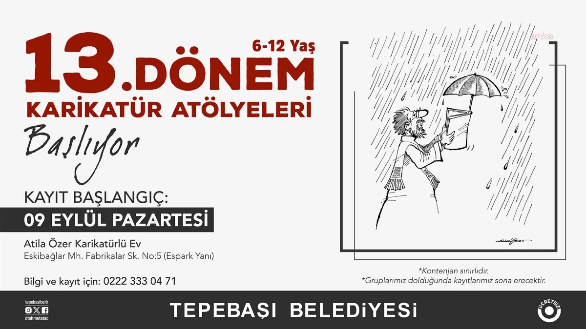 Tepebaşı Belediyesi 13. Dönem Karikatür Atölyelerine Kayıtlar Başlıyor