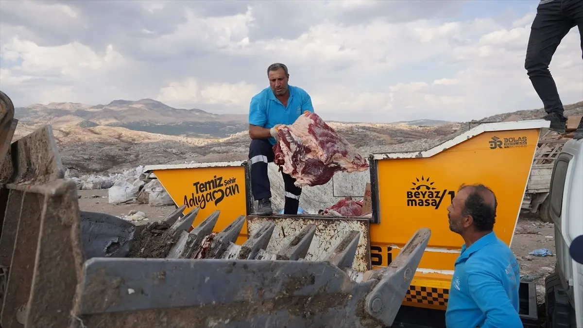 Adıyaman\'da 360 kg Kaçak Et İmha Edildi