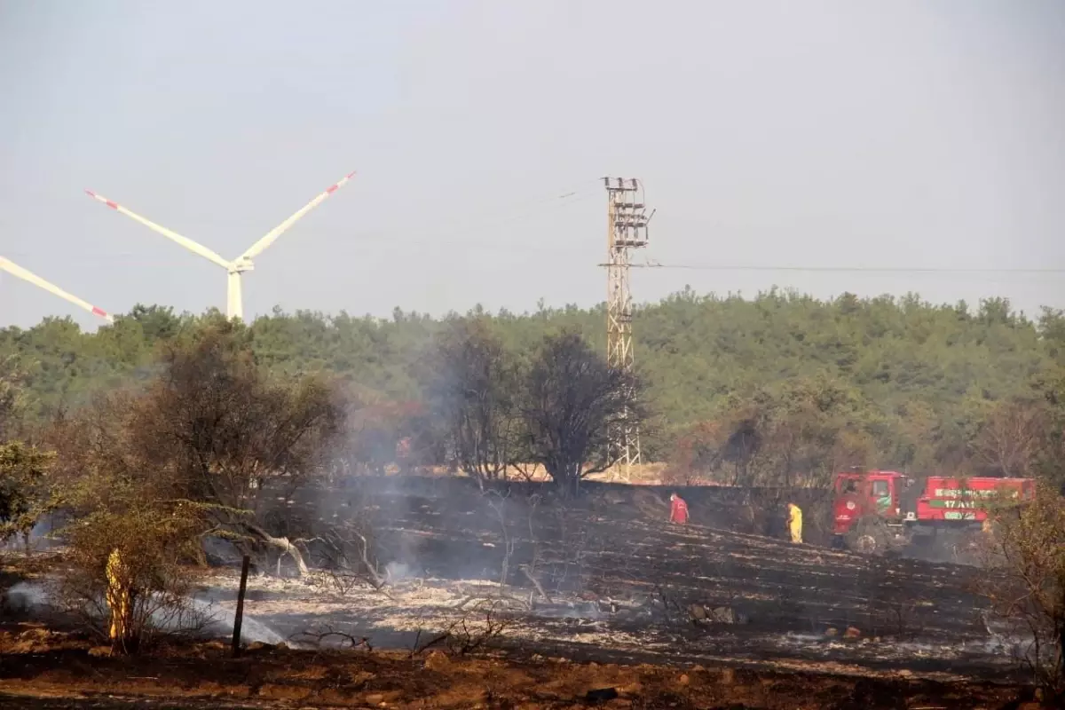 Çanakkale\'de Tarlada Başlayan Yangın Kontrol Altına Alındı