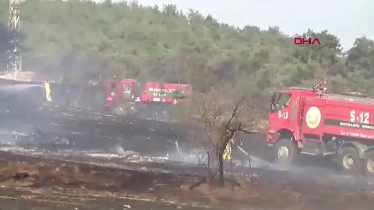 Bayramiç\'te Tarım Arazisinde Yangın