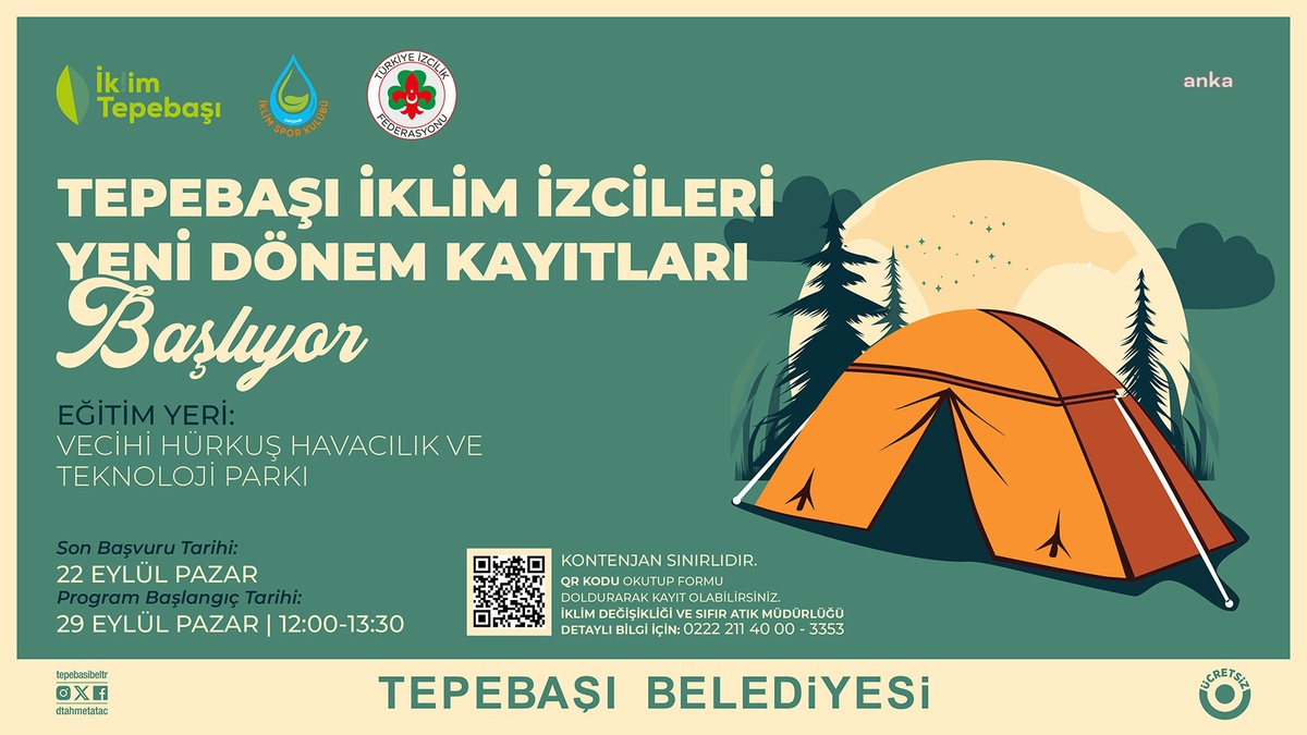 Tepebaşı Belediyesi İklim İzcileri Kampı ve Eğitimleri İçin Kayıtlar Başladı