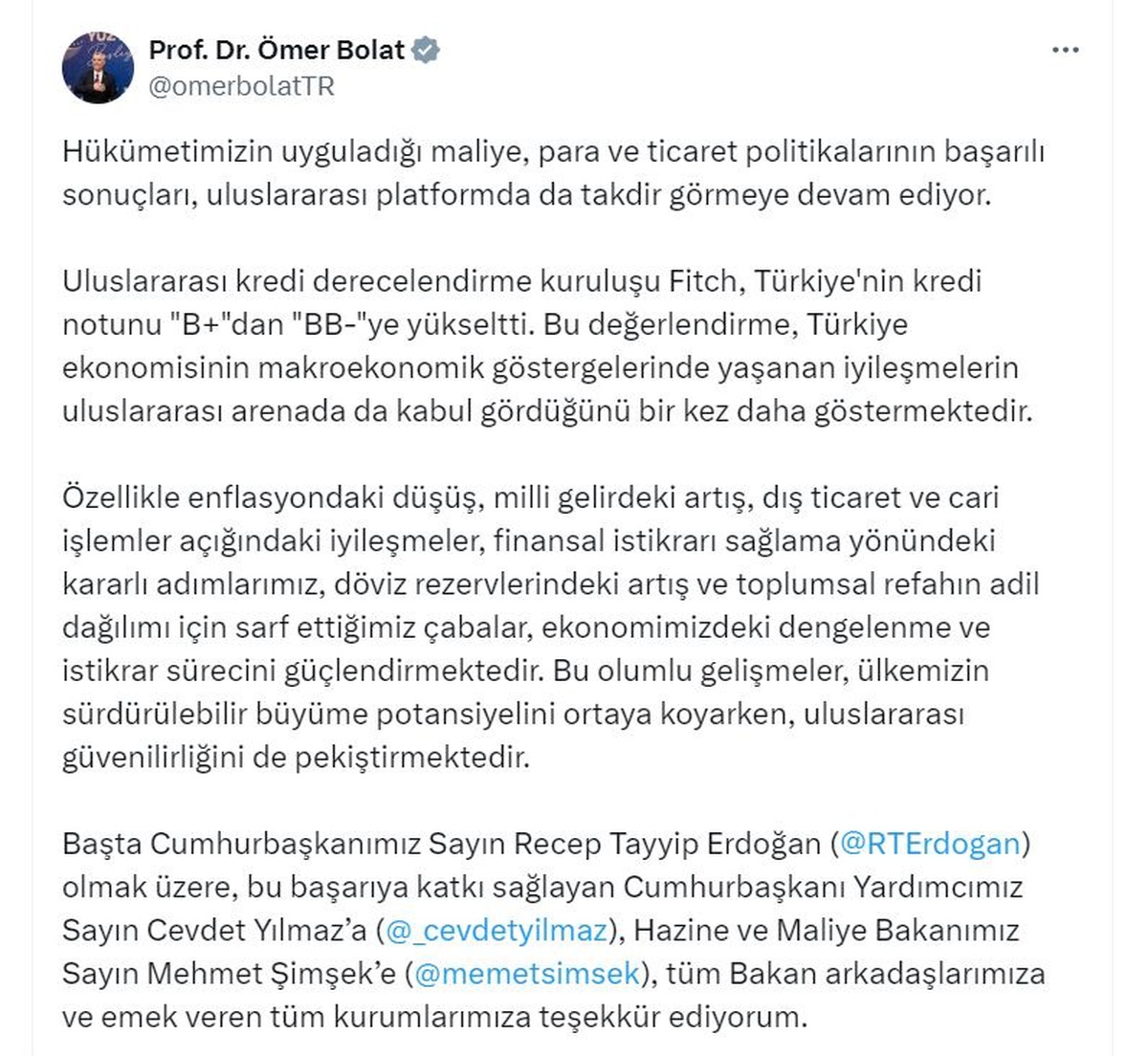 Fitch, Türkiye\'nin kredi notunu yükseltti