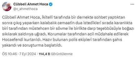 Cübbeli Ahmet Hoca saldırıya uğradı