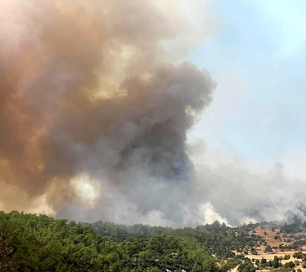 Muğla\'da Orman Yangınında Yoğun Müdahale Devam Ediyor