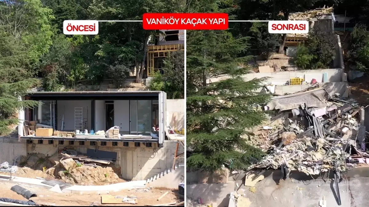 Vaniköy\'de Kaçak Yapılar Yıkıldı